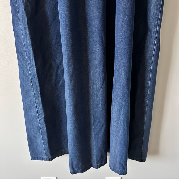 Talbots Vintage Deadstock NWT Skirt Sz 14 Blue Maxi Long Denim Pockets 90s Pleat - Picture 8 of 14